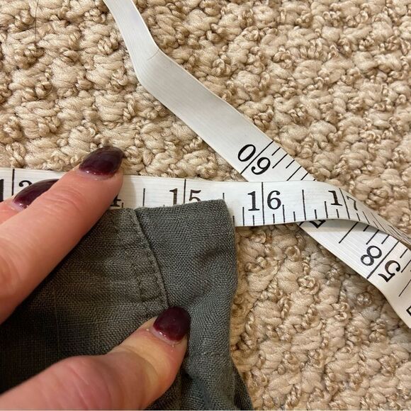 Ladies Nicole Miller Green 100% Linen Wide Leg Pants Size Small - Picture 12 of 12